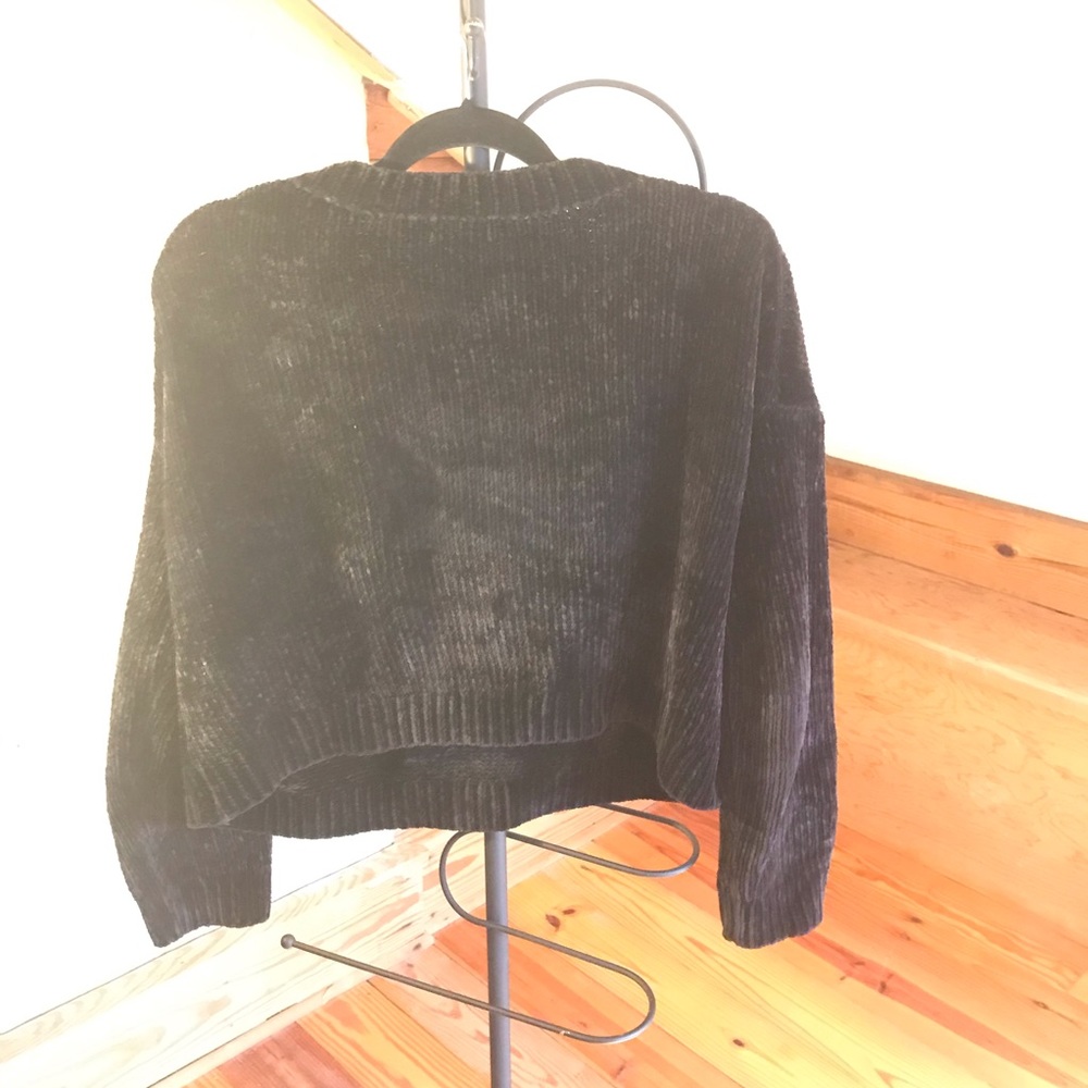 Urban Outfitters Black Chenille Cropped Sweater, S - Picture 2 of 12